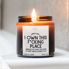 Load image into Gallery viewer, I Own This Place Candle, Funny New Home Gift