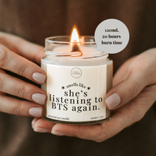 Load image into Gallery viewer, Listening To BTS Again Candle, Gift For BTS Fans