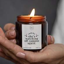 Load image into Gallery viewer, Watching Off Campus Again Candle, Off Campus Gifts