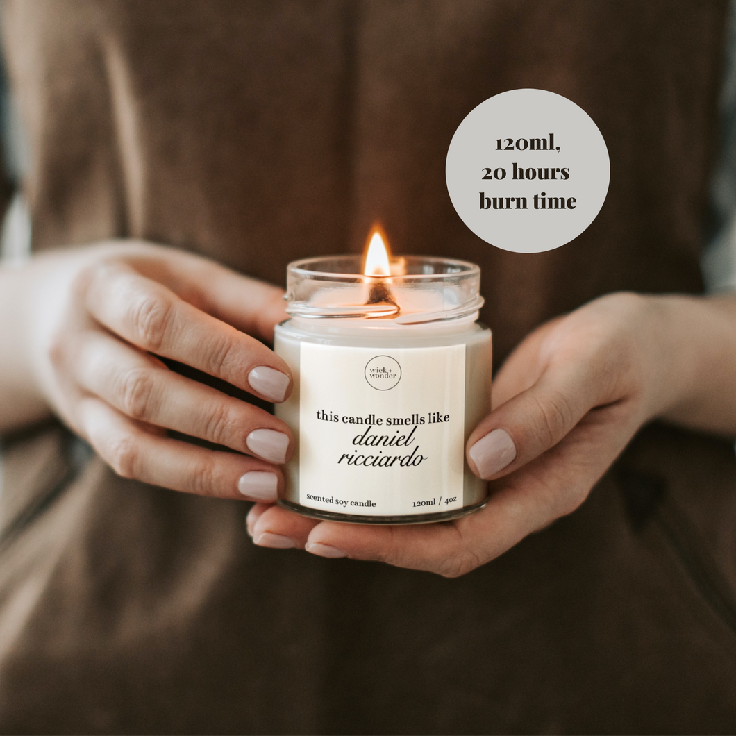 Smells Like Daniel Ricciardo Candle, Formula One Gifts