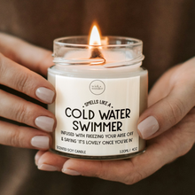 Load image into Gallery viewer, Cold Water Swimmer Candle, Wild Swimming Gifts
