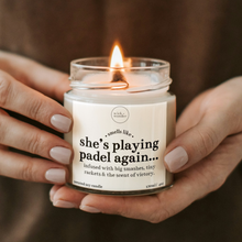 Load image into Gallery viewer, Padel Gift For Her, She's Playing Padel Again Candle
