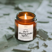 Load image into Gallery viewer, Padel Gift For Her, She's Playing Padel Again Candle
