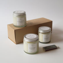 Load image into Gallery viewer, Festive Bundle – 3 x Mini Christmas Candles + &#39;Merry Christmas&#39; Matches
